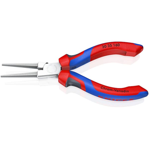 KNIPEX 6-1/4 in. Round Tips Long Nose Pliers with Comfort