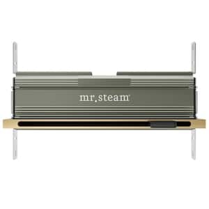 Linear 16 in. W . Steam Head with AromaTherapy Reservoir in Satin Brass
