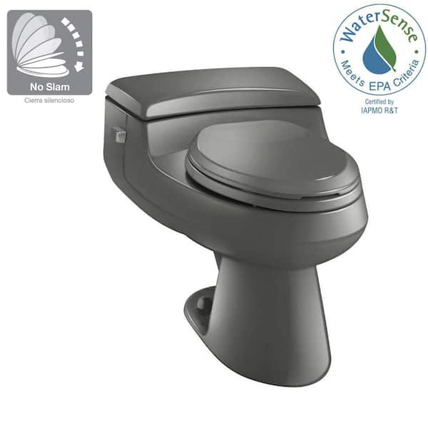 KOHLER San Raphael 12 in. Rough In 1-Piece 1 GPF Single Flush Elongated Toilet in Thunder Grey Seat Included