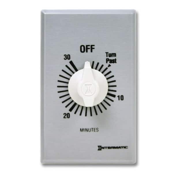 Intermatic FF Series 20 Amp 30-Minute Indoor In-Wall Spring Wound Countdown Timer, Gray