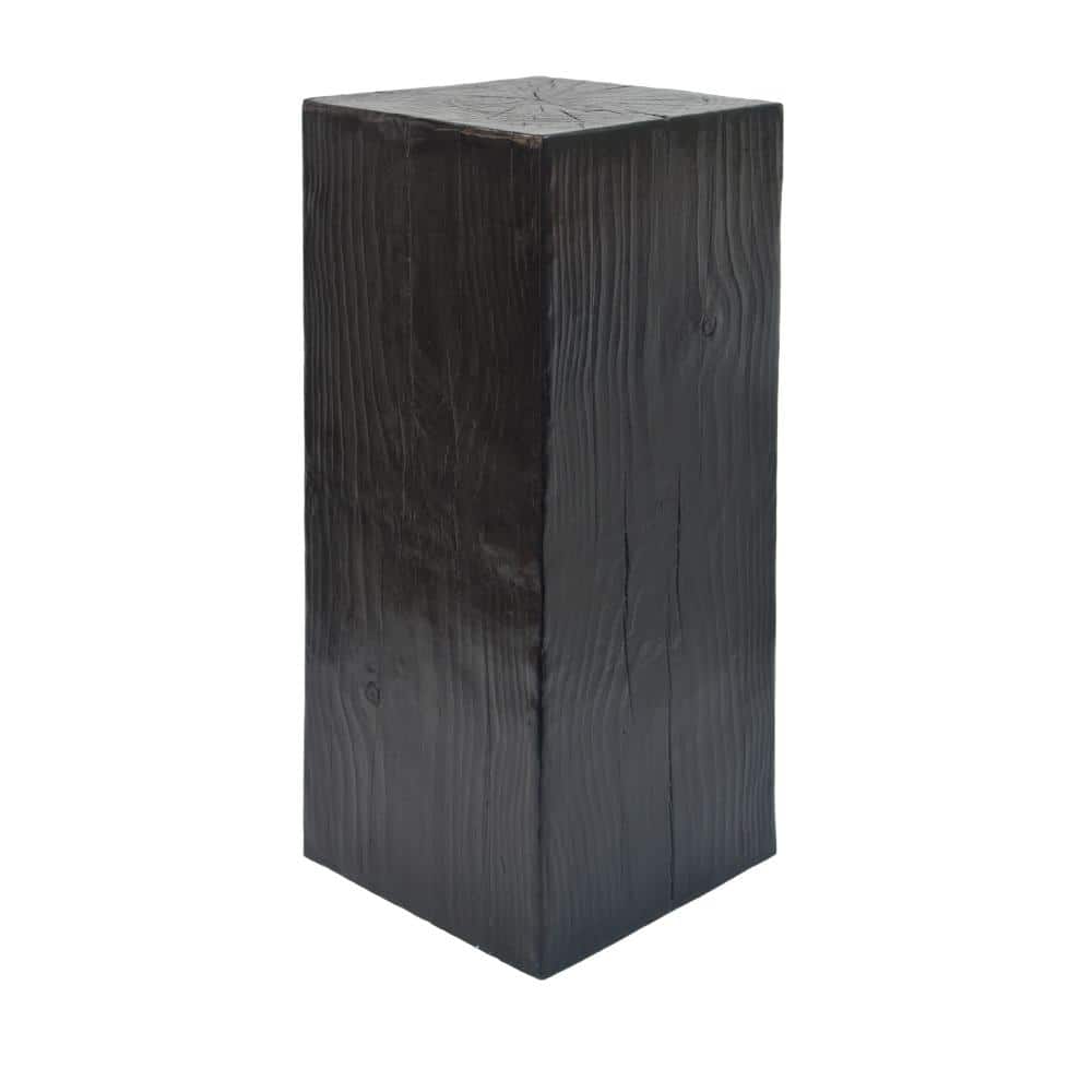 14.5 in. W x 33.75 in. H Square-Column MGO End Table, Black Distressed Wood-Like Finish, Indoor Outdoor price history on PriceWatchPro