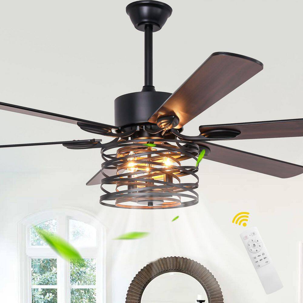 Arthur 65in. Matte Black 3-Light Modern Industrial Ceiling Fan with Light, 6-Speed Reversible Quiet Ceiling Fan W/Remote price history on PriceWatchPro