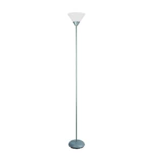 71.25 in. Silver Stick Torchiere Floor Lamp