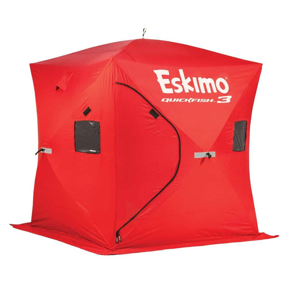 Eskimo QuickFish 3 Portable 3-Person Pop Up Tent Ice Fishing Shanty Shack (2-Pack) -  2 x ESK-69143