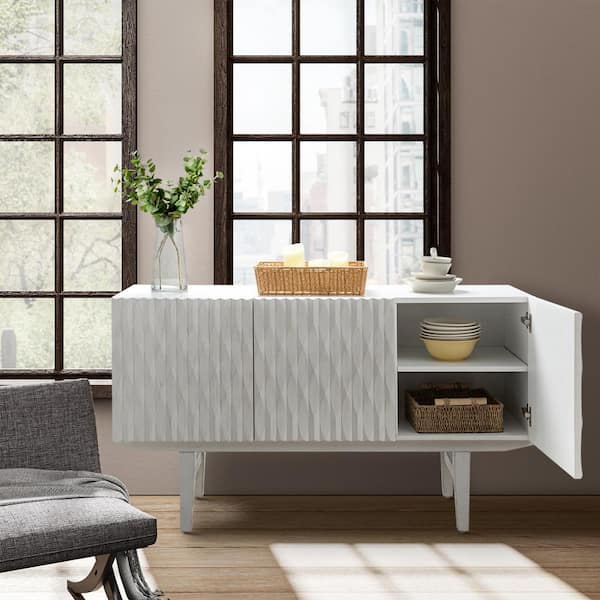 White mid century modern sideboard discount