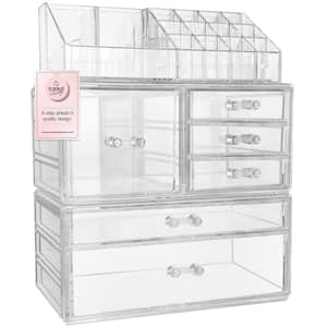 Detachable 3-Piece Set Cosmetic Organizer Clear