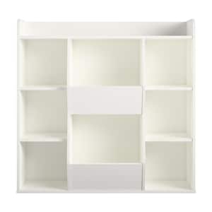 Lauren 40.79 in. White 9-Shelf Bookcase Toy Storage