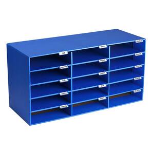 15-Slot Blue Classroom File Organizer