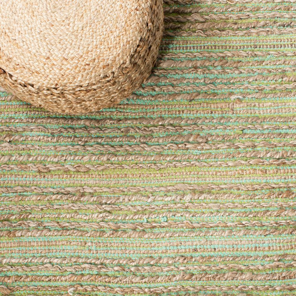 Green Hand-Knotted Cotton Square Area Rug