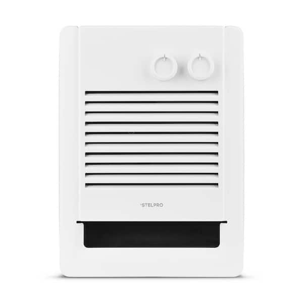 240-Volt 1500-Watt Electric Wall Fan Heater with Built-In Mechanical Thermostat and Timer