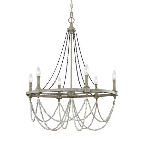 Generation Lighting Beverly 6-Light French Washed Oak and 