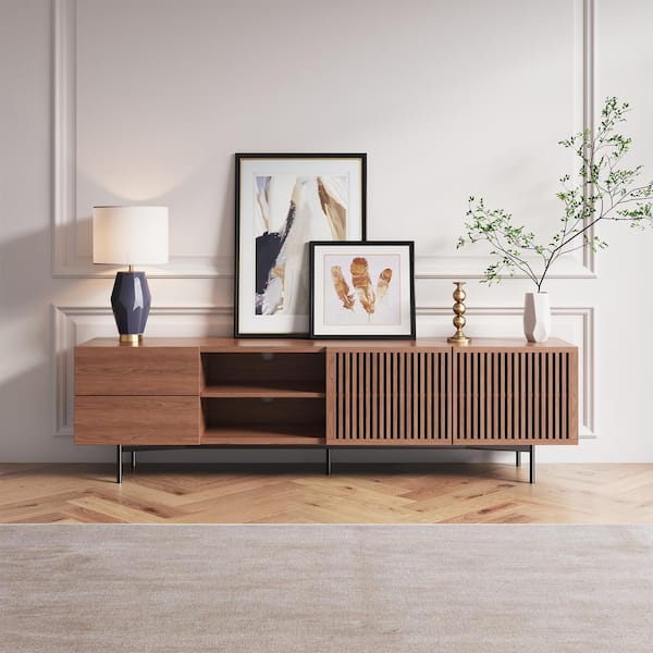 JASIWAY Brown TV Stand Fits TVs up to 65 to 70 in.