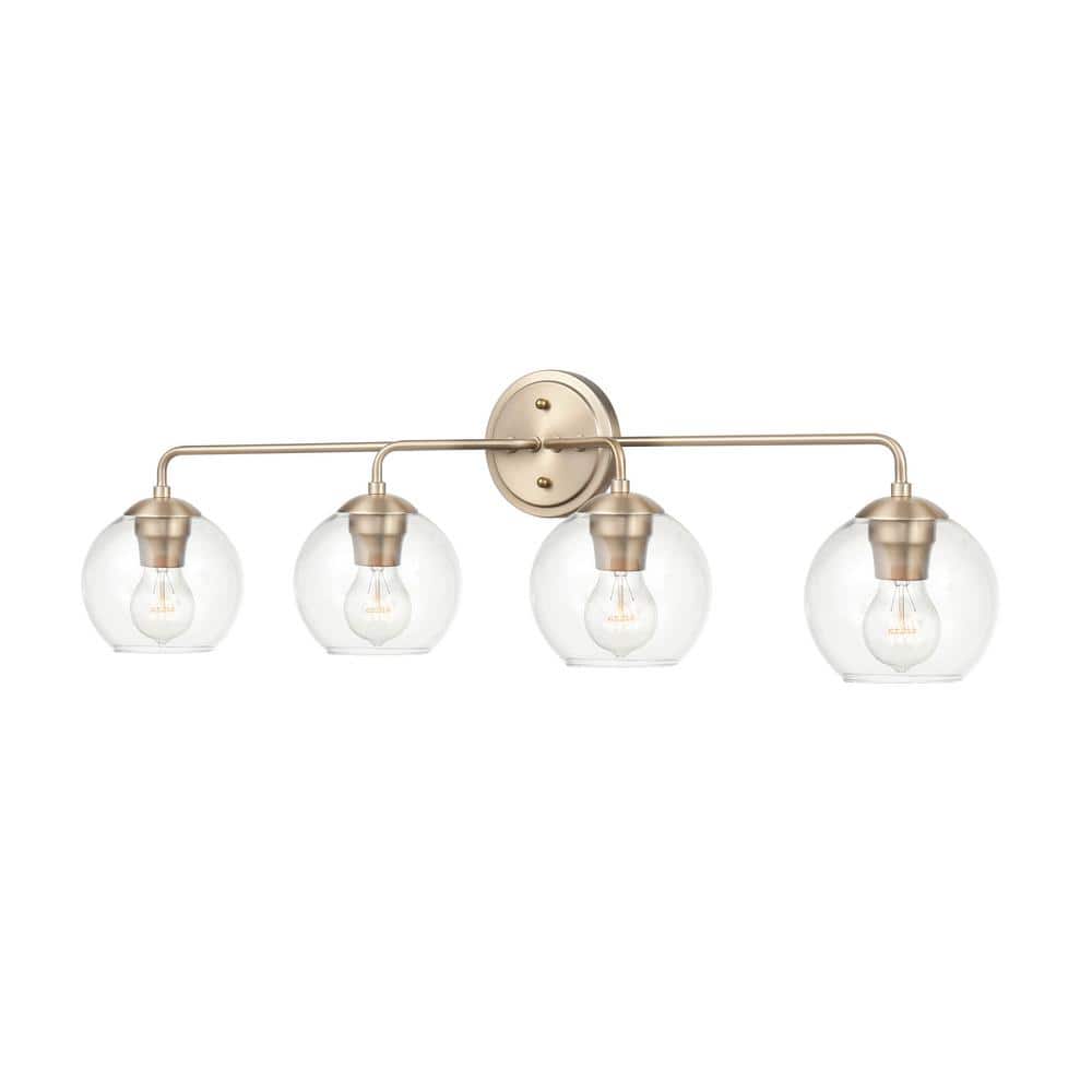 Modern Gold 35'' Outdoor Vanity Light with 4 Bulbs