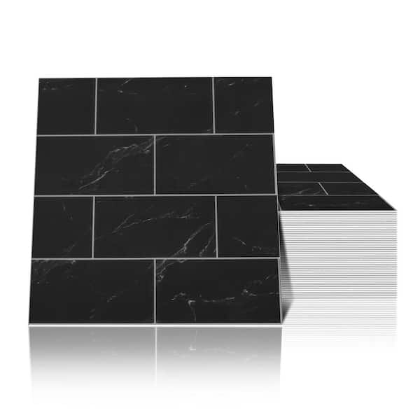 1 ft. x 1 ft. 12 Piece Peel and Stick Ceiling Tile, Decorative Glue Up Ceiling Tile in Black (12 sq. ft./Case)
