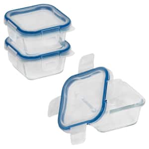 Total Solutions 1-Cup Glass Square Storage Container (3-Pack)