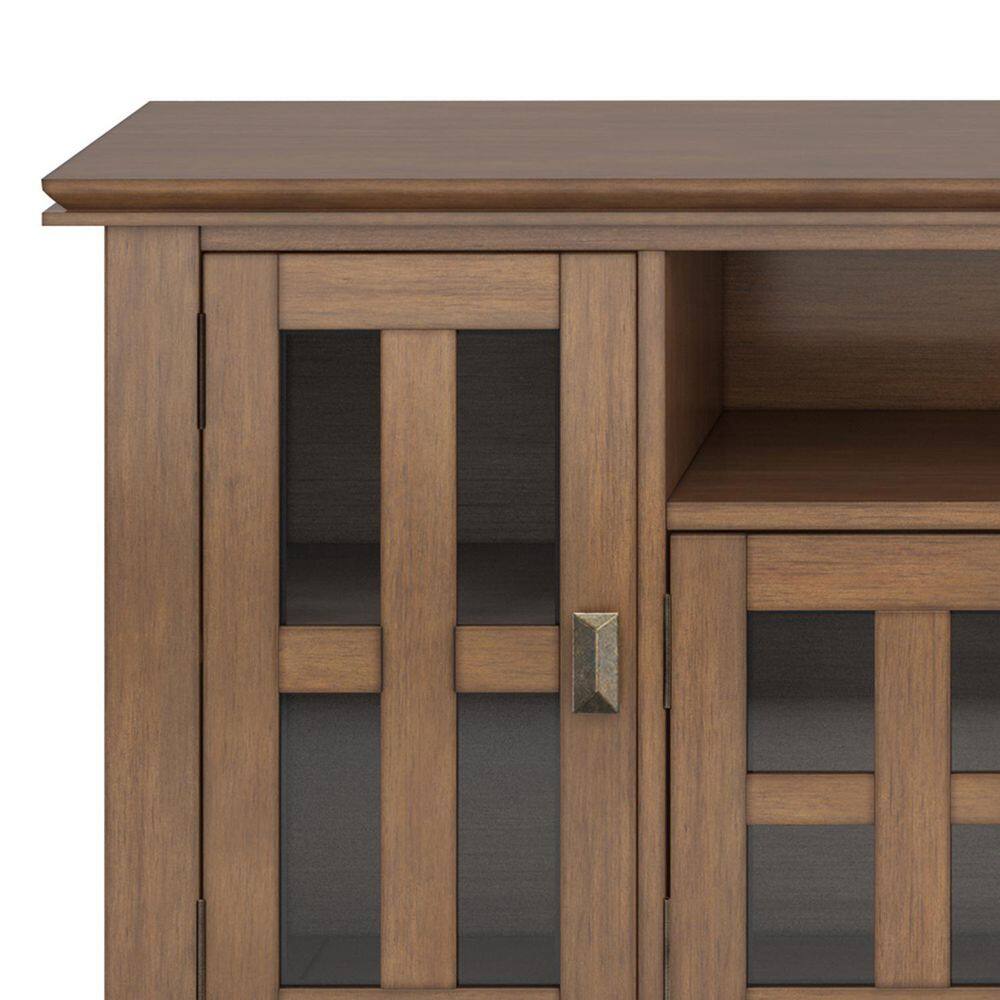 Rustic Natural Aged Brown 72" Solid Wood TV Media Stand with Cabinets