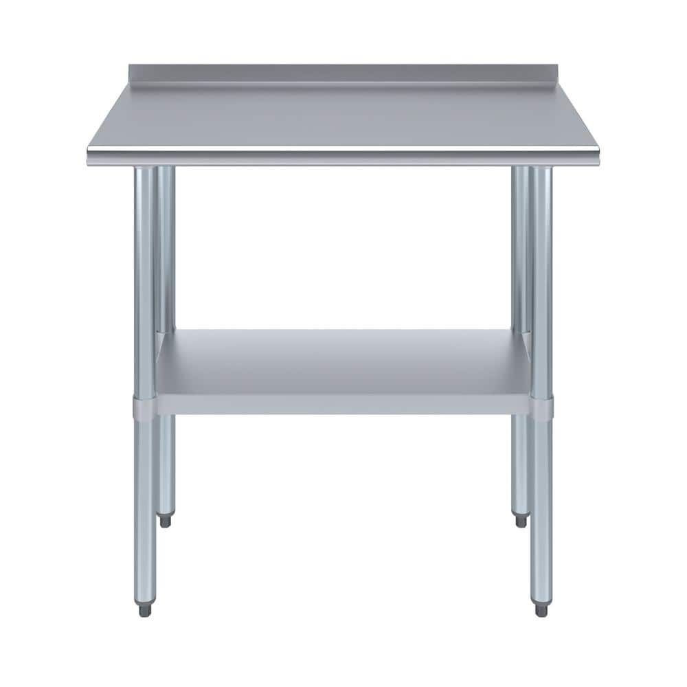 36-Inch Stainless Steel Kitchen Utility Table with Adjustable Shelf