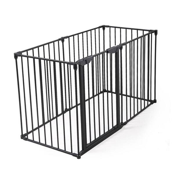 0.6 in. D x 22.04 in. W x 2.42 ft. H Black Metal Fence Rail (All Width 146.46 in.) (6-Piece)