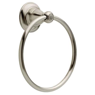 Porter Wall Mount Round Closed Towel Ring Bath Hardware Accessory in Brushed Nickel