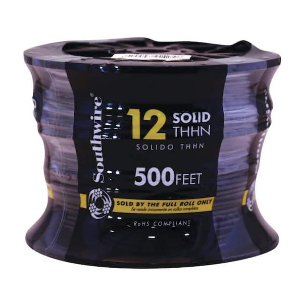 Southwire 12 AWG White Solid Copper Wire THHN 500ft Spool for sale online 