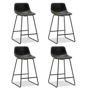 Faux Leather Bar Stools Metal Frame Counter Height Bar Stools(Set of 4)