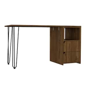 Aster 54 in. Natural Desk with 2-Drawer