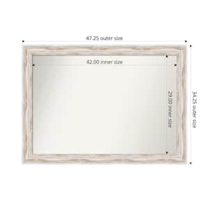 Alexandria Whitewash 47.25 in. x 34.25 in. Custom Non-Beveled Wood Framed Bathroom Vanity Wall Mirror