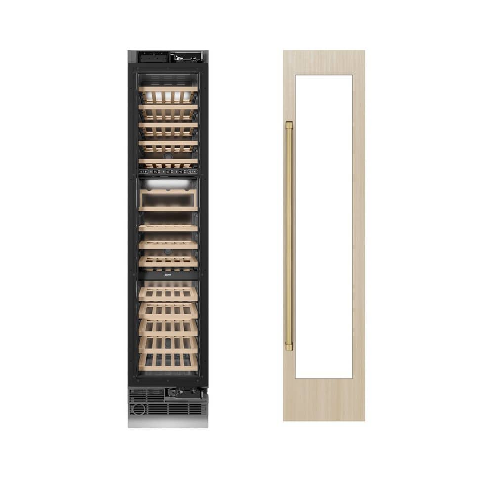 Autograph Edition 18 in. 68-Bottle Right Hinge Column Wine Cooler with Panel Ready Door and Champagne Bronze Accents
