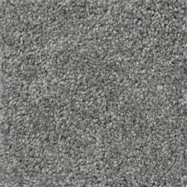 TrafficMaster Lucky - Penny Charmed - Gray 40 oz. SD Polyester Texture Installed Carpet