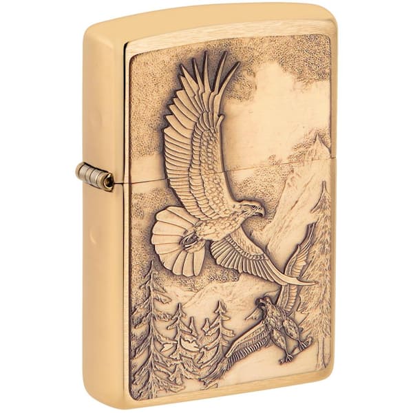 Where Eagles Dare Brushed Brass Pocket Lighter