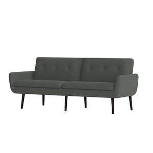 Ocampo 81.25 in. Charcoal Gray Tweed-like Woven Fabric 3-Seat Full Size Convert-A-Couch Sofa Bed