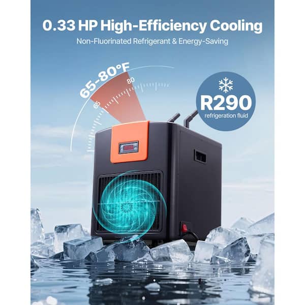 SVOPES Aquarium Chiller 1/3 HP for 110 Gal. Fish Tanks