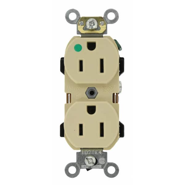 Leviton 15 Amp 125 V Hospital Grade Duplex Outlet/Receptacle, Ivory (1 ...