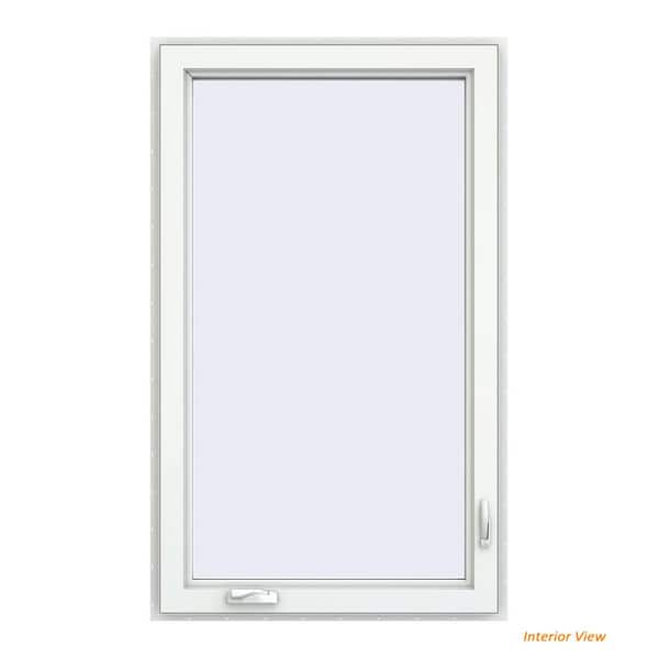 35.5 in. x 59.5 in. V-4500 Series White Vinyl Right-Handed Casement Window with Fiberglass Mesh Screen