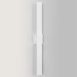 1-Light White Hardwired LED Outdoor Wall Sconce