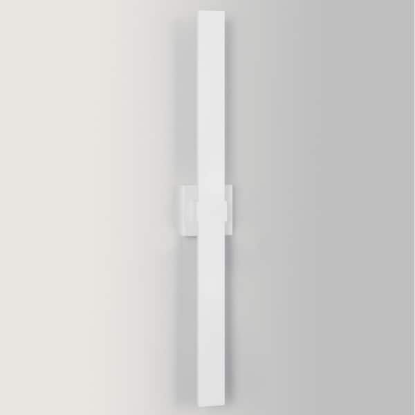 LamQee 1-Light White Hardwired LED Outdoor Wall Sconce