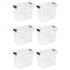 Sterilite Corporation 6-Pack Sterilite Medium 6.75-Gallons (27-Quart) Clear  Tote with Latching Lid in the Plastic Storage Containers department at