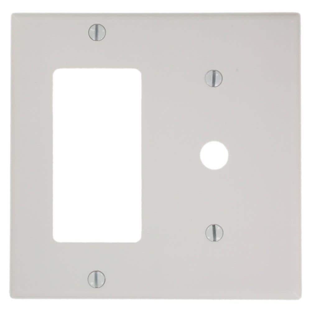White 2-Gang Switch and Telephone Wall Plate