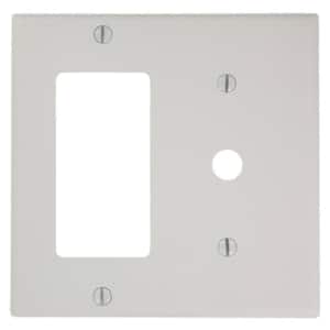 White 2-Gang 1-Decorator/Rocker/1-Duplex Wall Plate (1-Pack)