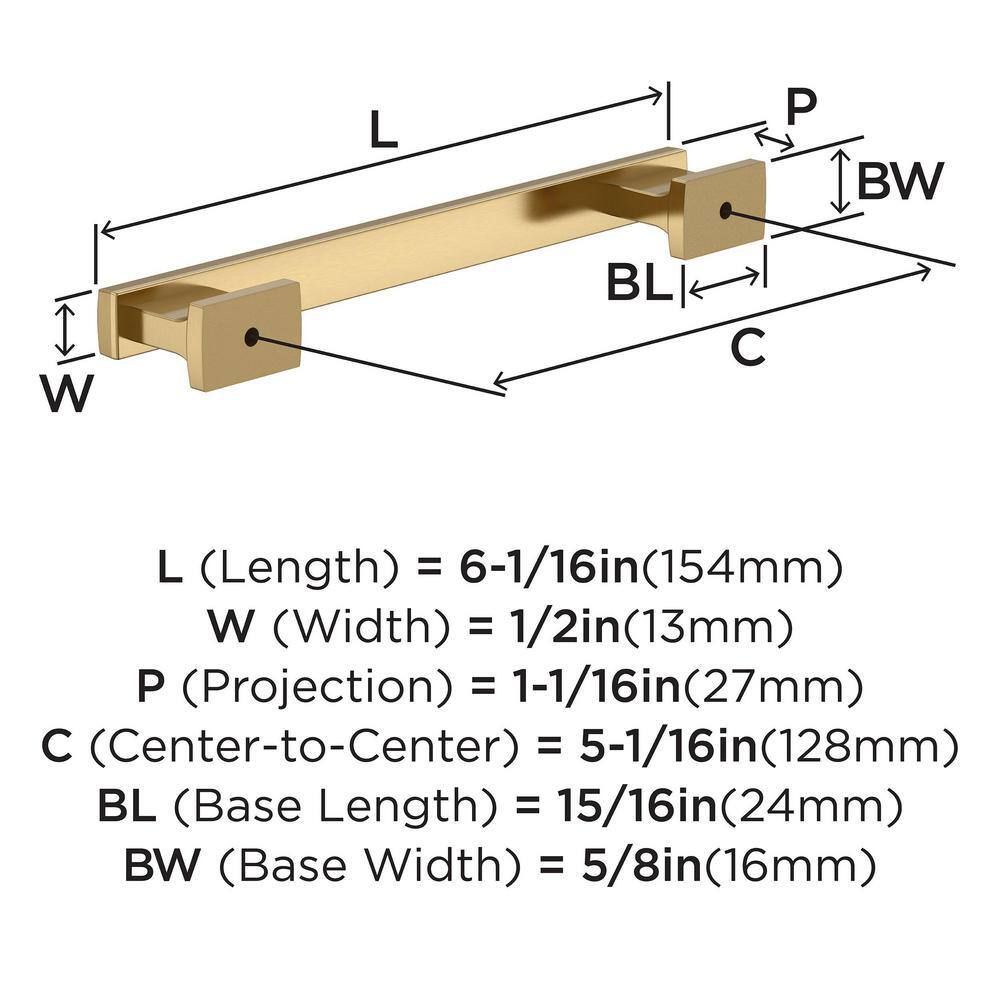 Champagne Bronze 5-1/16" Center-to-Center Cabinet Pulls, 10-Pack