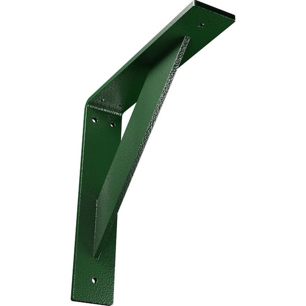 Ekena Millwork 2 in. x 10 in. x 10 in. Steel Hammered Deep Green Traditional Bracket