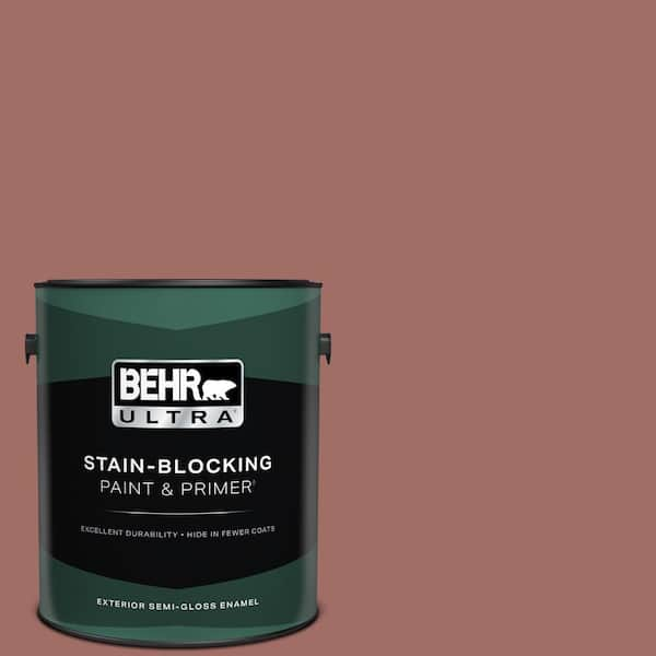 BEHR ULTRA 1 gal. #190F-5 Brandy Semi-Gloss Enamel Exterior Paint & Primer