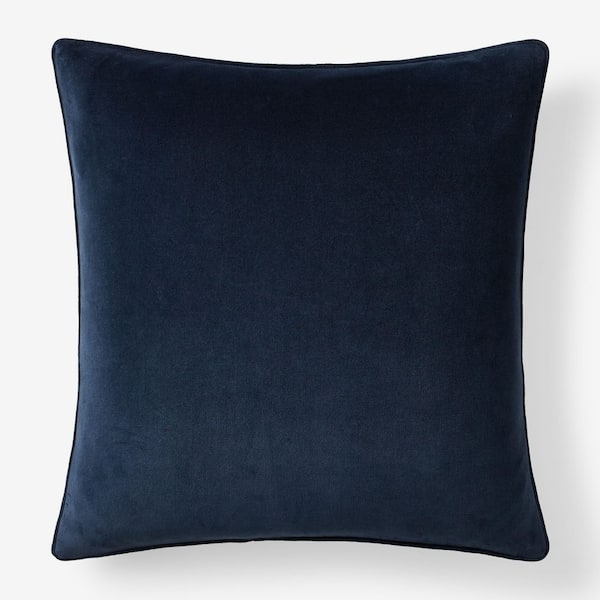 The Company Store Legends Luxury Indigo Velvet 24 in. X  24 in. Throw Pillow Cover