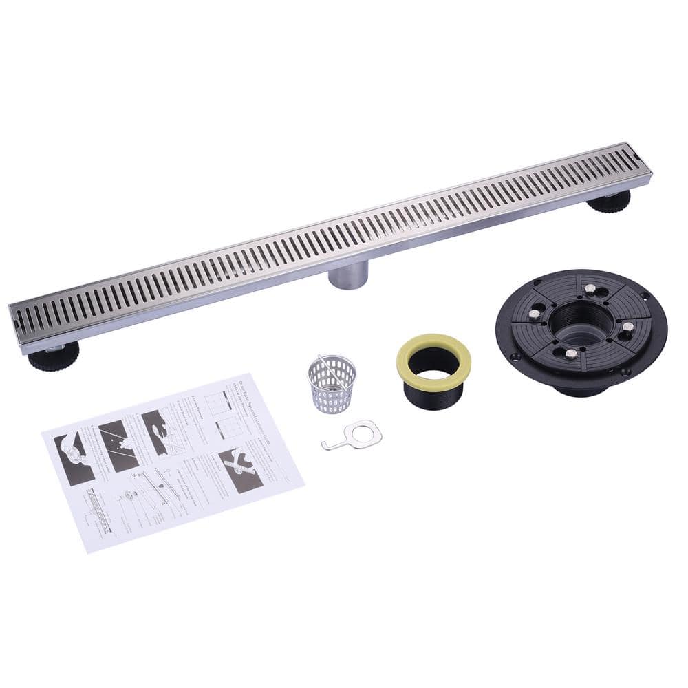 24 Inch Brushed Nickel Stainless Steel Linear Shower Drain