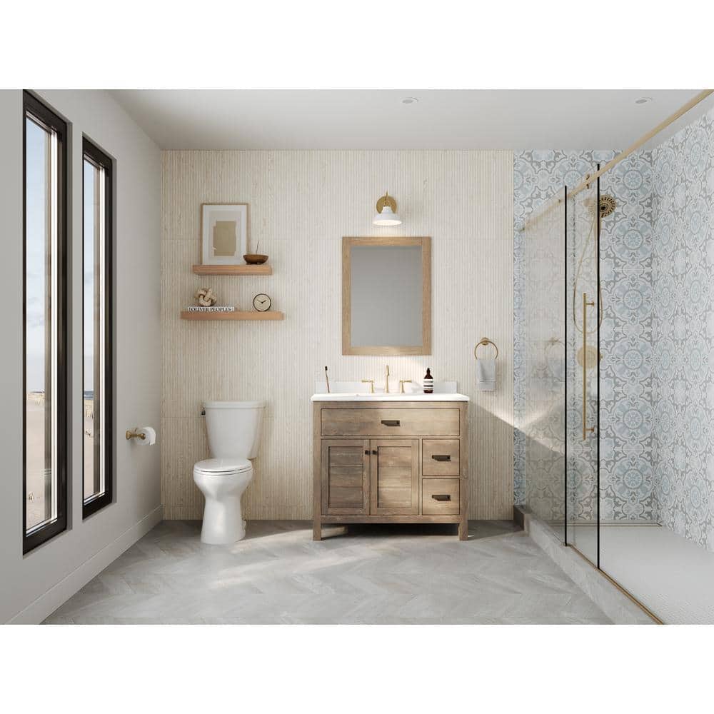 Auburn Chevron Gray 24 in. x 48 in. Matte Porcelain Floor and Wall Tile