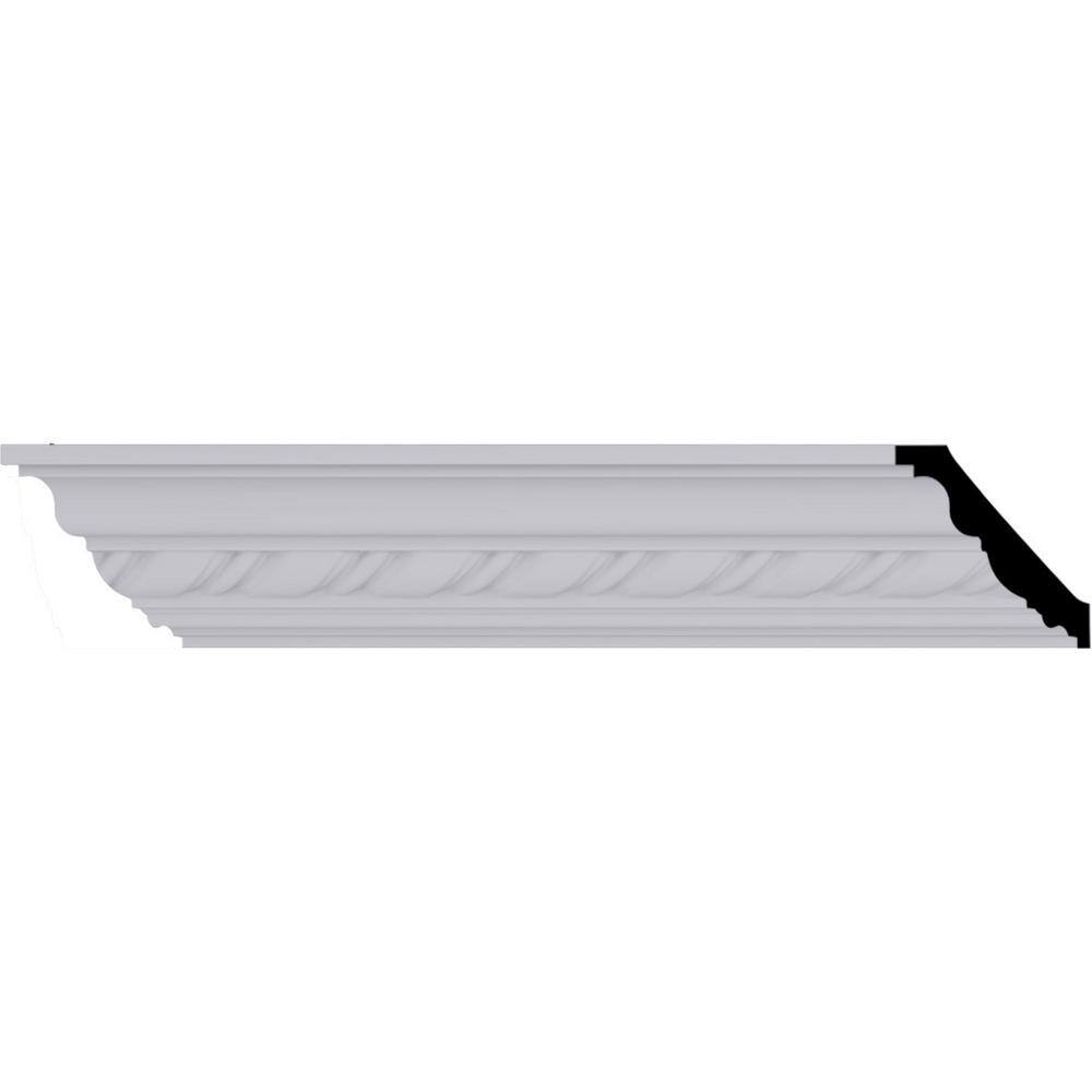 Primed White Polyurethane Geometric Crown Moulding Sample