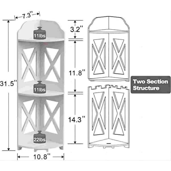 Dyiom 3 Layer Bathroom Triangular Shower Caddy Shelf Corner Bath