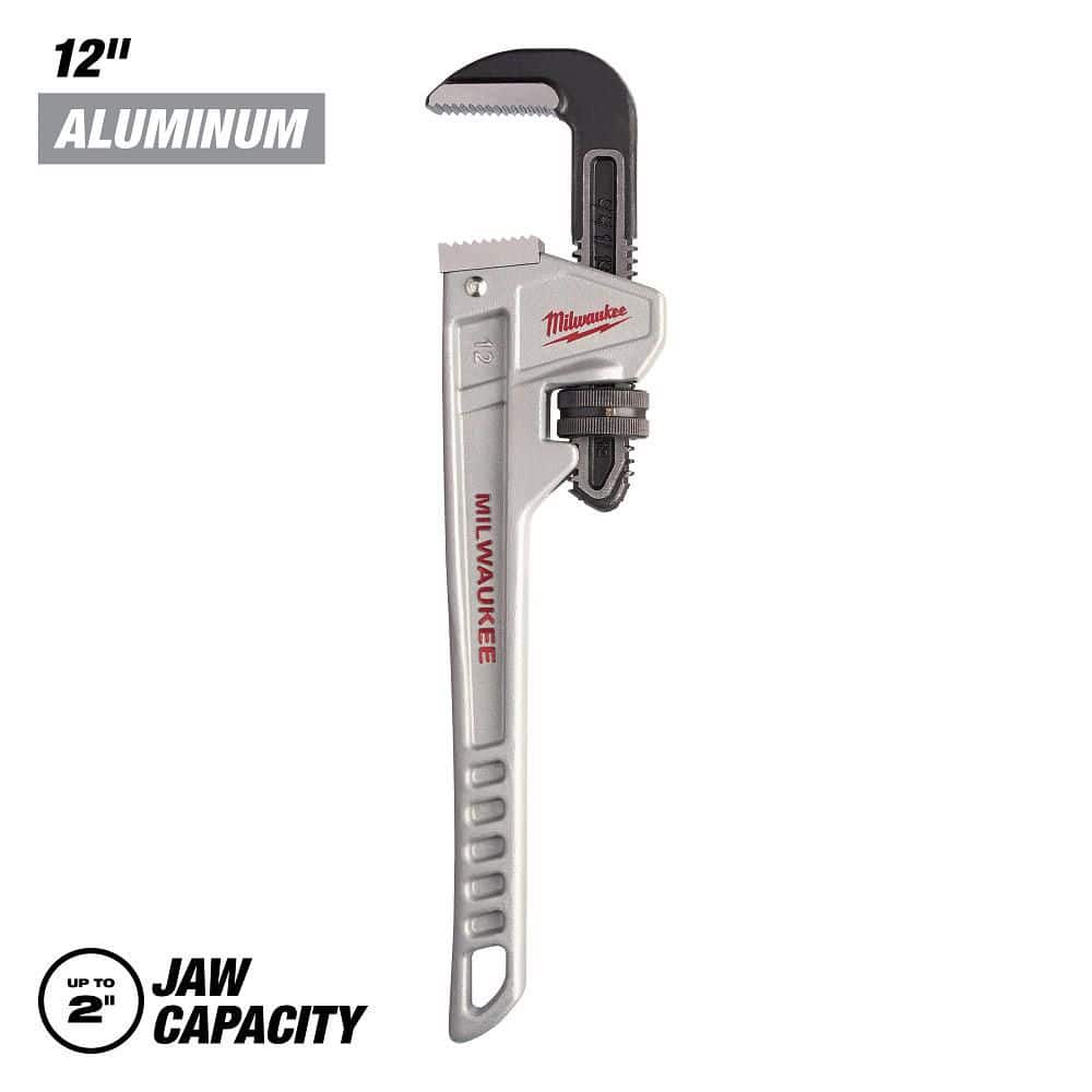 Milwaukee 12 in. Aluminum Pipe Wrench 48-22-7212 - The Home Depot