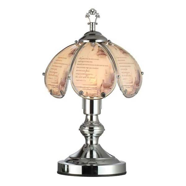 ORE International 14.25 in. Lighthouse Floral Touch Lamp