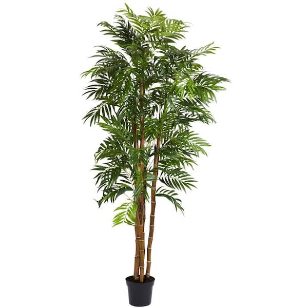 Nearly Natural 6 ft. Artificial Green Bella Palm Silk Tree